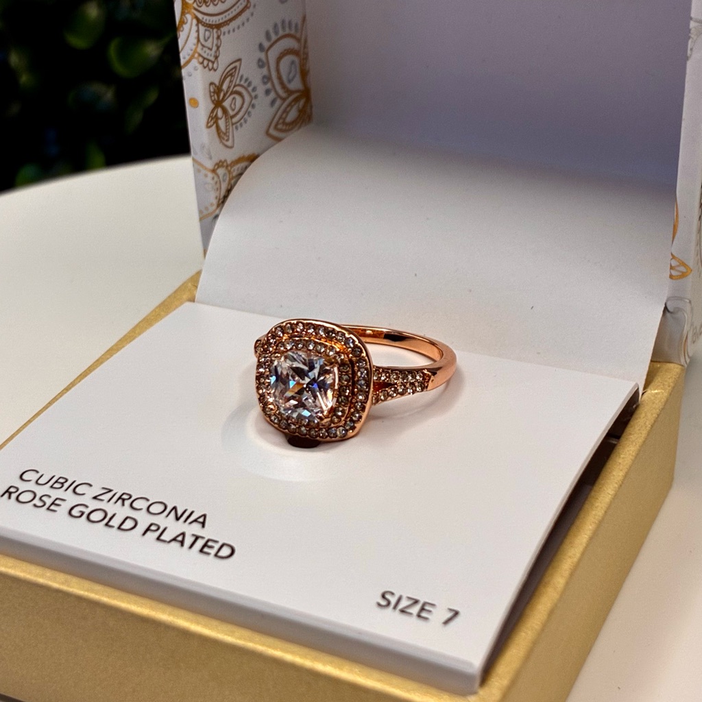 Charter Club Rose Gold Ring With Sparkling Cubic Zirconia 7$